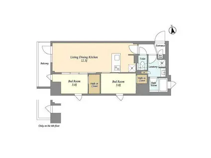 AIFLAT品川戸越パークサイド(2LDK/5階)の間取り写真