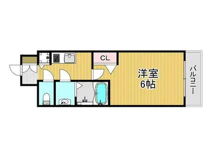 プレサンス塚本駅前(1K/4階)の間取り写真