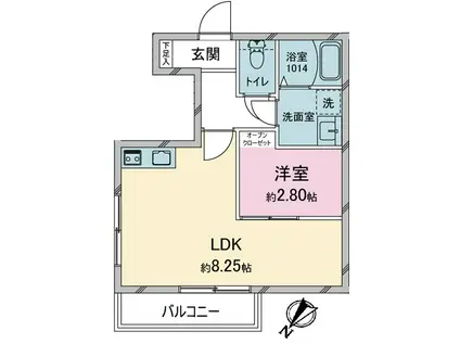 コンフォルタ小作(1LDK/3階)の間取り写真