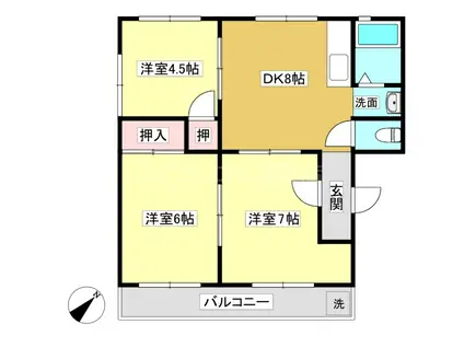 RINASCENTE M(2LDK/2階)の間取り写真