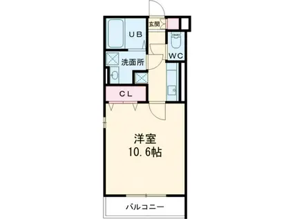 レジデンスナンワ香里園A棟(1K/1階)の間取り写真