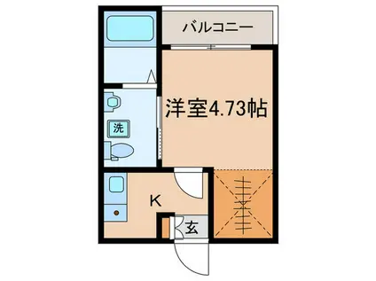 フェリーチェ小平美園町(1K/2階)の間取り写真