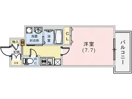ピアグレース神戸(1K/10階)の間取り写真