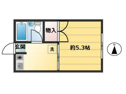 ハイツレイメイ22(1K/2階)の間取り写真
