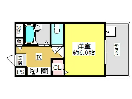 タダマンション(1K/1階)の間取り写真