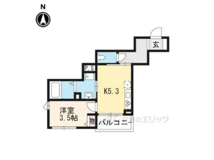 シャーメゾン住吉(1DK/4階)の間取り写真