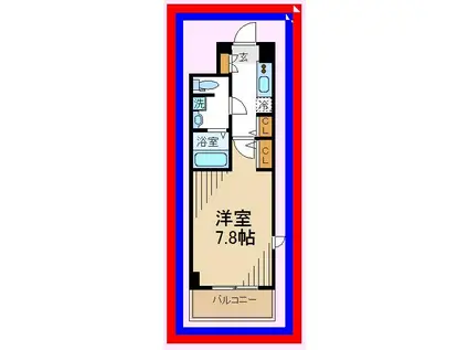 メイクスデザイン府中(1K/6階)の間取り写真