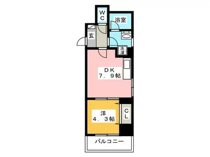 BLISS鎌倉離山(1DK/3階)の間取り写真
