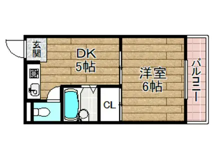 CALM ウエスト(1K/4階)の間取り写真