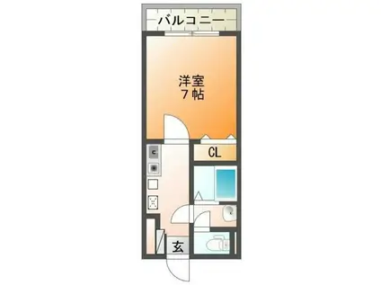 アットマーク(1K/2階)の間取り写真