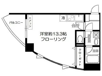 ベニシア(ワンルーム/4階)の間取り写真