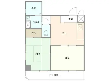 B&I1990(2DK/2階)の間取り写真