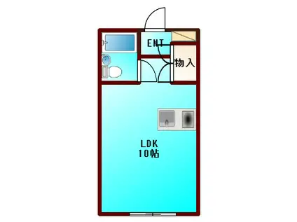 コーポ岩谷(ワンルーム/2階)の間取り写真