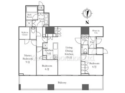 三田ガーデンヒルズ パークマンション(3LDK/10階)の間取り写真
