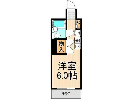 ハイツ松本(ワンルーム/1階)の間取り写真