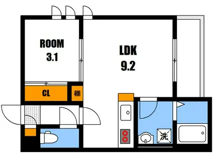 REGALEST LARC IV(1LDK/2階)の間取り写真