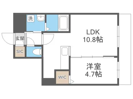 PARICI南平岸(1LDK/4階)の間取り写真