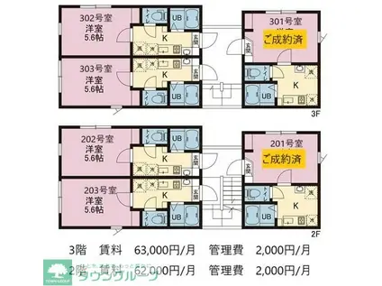 プルミエール HOZU(1K/3階)の間取り写真