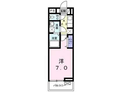 アリエッタ(1K/2階)の間取り写真