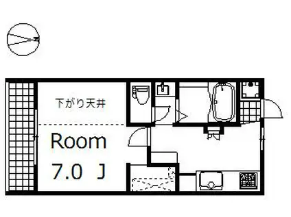 TACT(1K/2階)の間取り写真