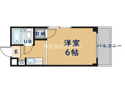 ロータリーマンション稲田(ワンルーム/1階)の間取り写真