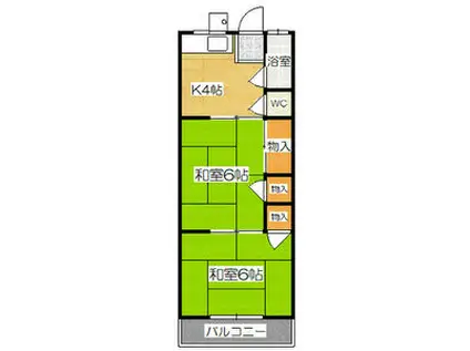 錦見荘(2K/1階)の間取り写真