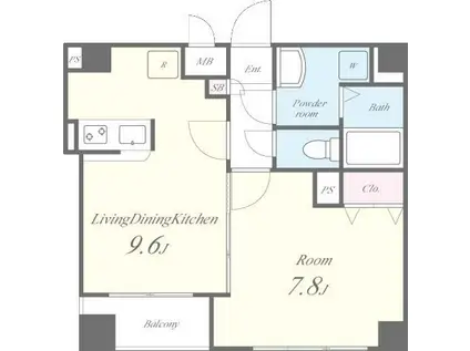 ヴェルデール白山(1LDK/5階)の間取り写真