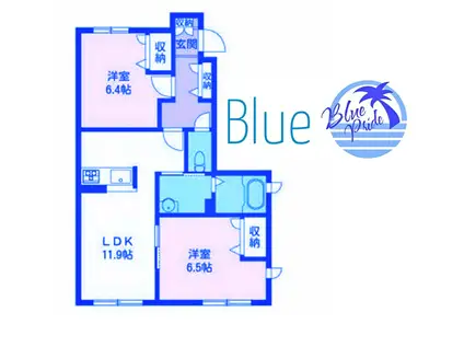 リベルテ湘南B(2LDK/1階)の間取り写真