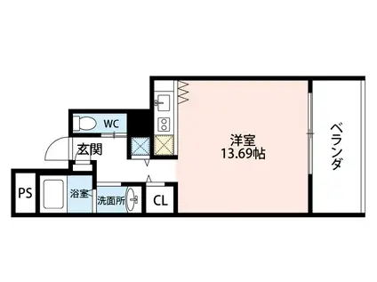 ザ タワー オオサカ レジデンス(ワンルーム/5階)の間取り写真