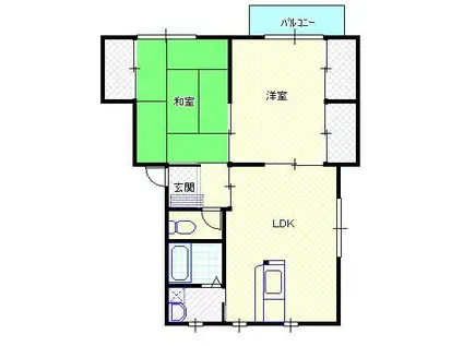 アパートメントハウスキャンベル(2LDK/2階)の間取り写真