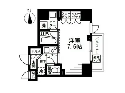 プライマル上野イースト(1K/8階)の間取り写真