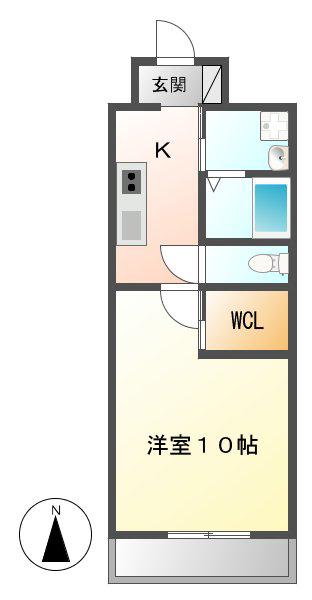 シャルマン(1K/5階)の間取り写真