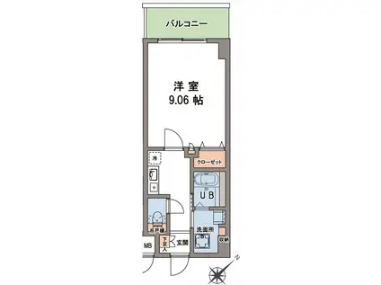 ON BLDG(1K/6階)の間取り写真