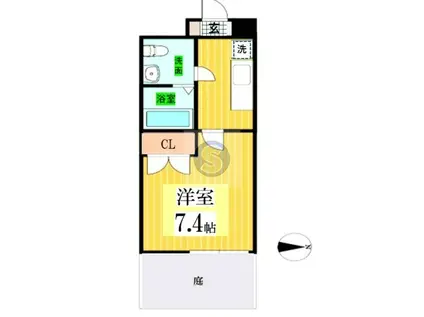 レイーナ深草(1K/1階)の間取り写真