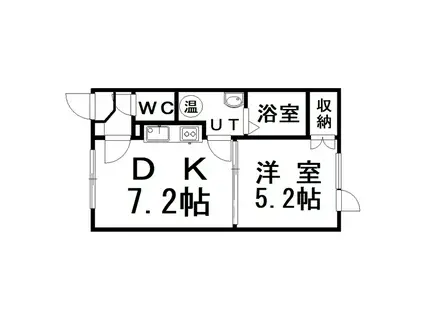 サンコーポII(1DK/1階)の間取り写真