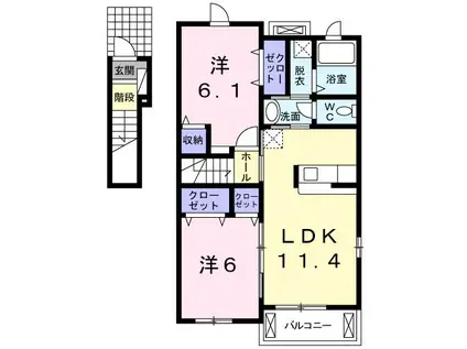 カルモ・ドマーニ(2LDK/2階)の間取り写真
