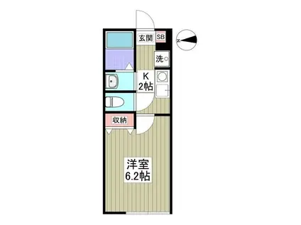 UPPA西大宮(1K/2階)の間取り写真