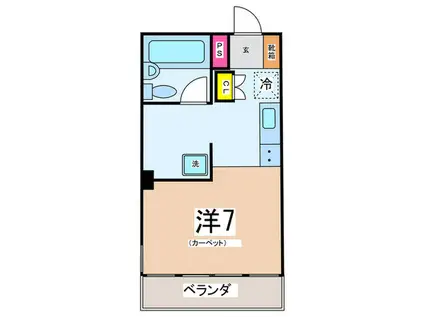 ライオンズリゾートマンション芦名 B棟(ワンルーム/5階)の間取り写真