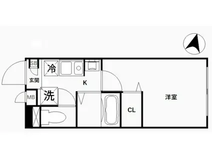 CREAL王子ノース(1K/5階)の間取り写真