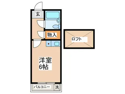 コーポアメニティII(ワンルーム/2階)の間取り写真