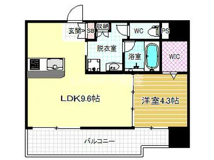 アーバネックス本町(1LDK/5階)の間取り写真