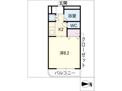 メープルタウン扶桑(1K/2階)の間取り写真