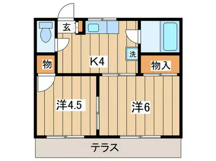 パークサイド桜木(2K/1階)の間取り写真