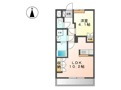 ローズガーデン長塚II(1LDK/2階)の間取り写真
