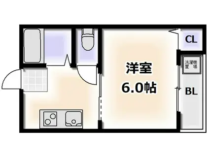 シティーハイツあびこ(1K/4階)の間取り写真