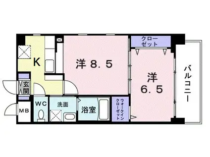 セジュール藤(2K/2階)の間取り写真