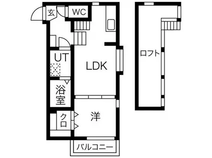 ヴィラ 駈上(1SLDK/1階)の間取り写真