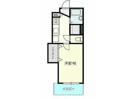 イーストープ美好町(1SK/3階)の間取り写真