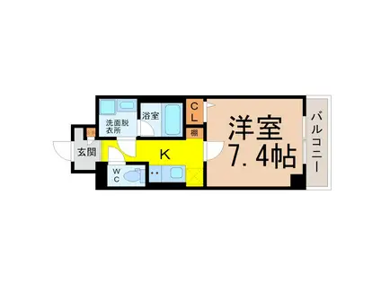 シャルマンソワレ名駅(1K/3階)の間取り写真