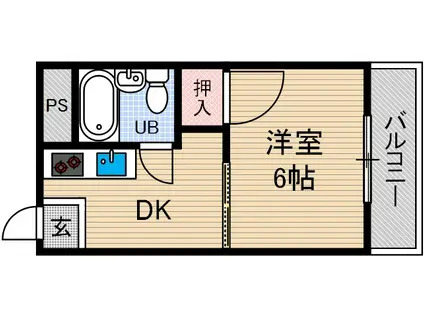 山崎第10マンション(1DK/3階)の間取り写真